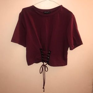 Burgundy basic top